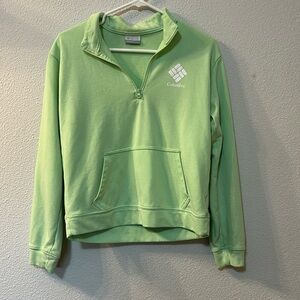 Columbia green quarter zip size medium